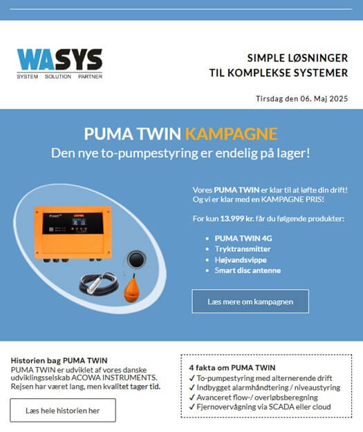 WASYS Nyhedsbrev maj måned