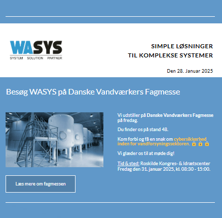 Få de seneste nyheder fra WASYS' Nyhedsbrev Januar 2025